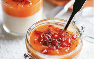 Panna cotta de caqui amb espècies de tardor